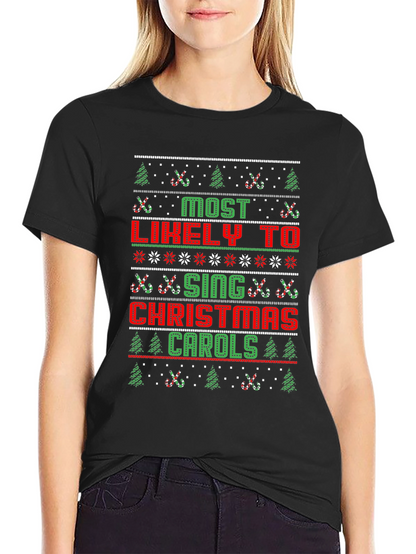 Funny Christmas Carols Graphic T-Shirt