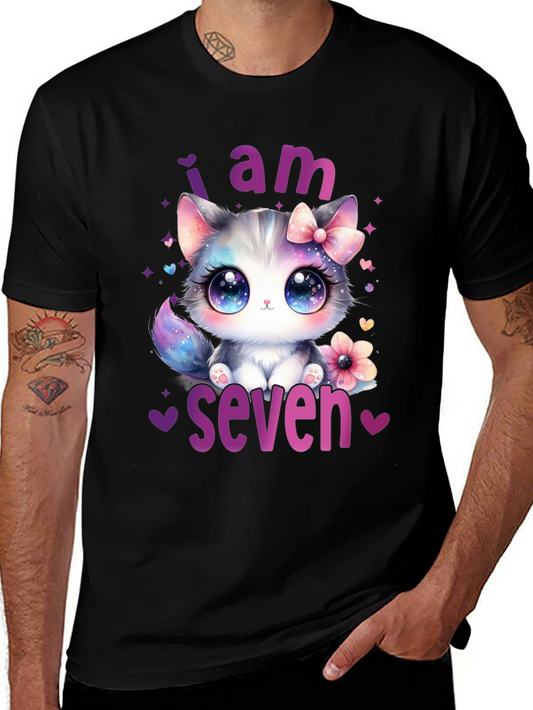 I am Seven Kitten Birthday T-Shirt