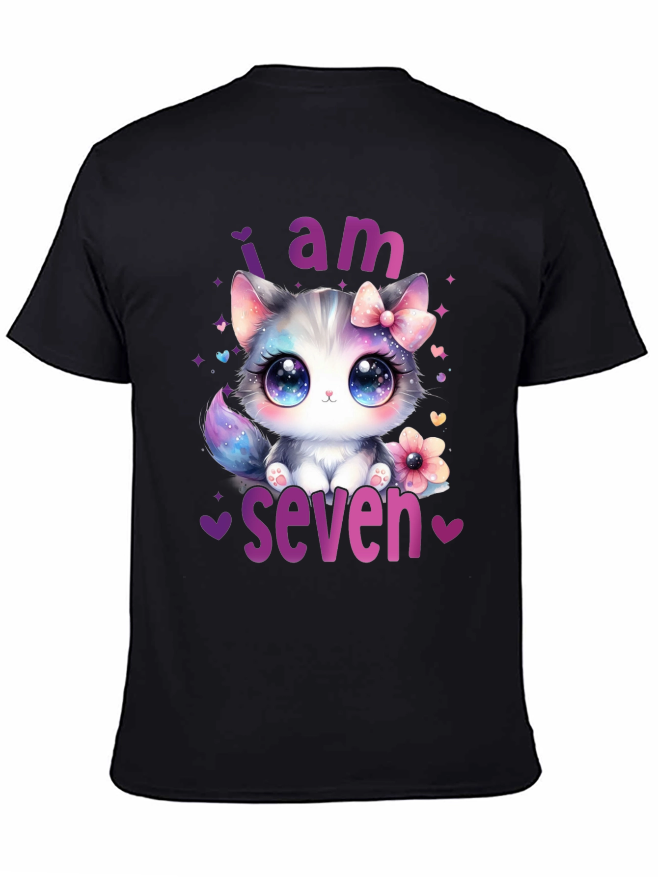 I am Seven Kitten Birthday T-Shirt