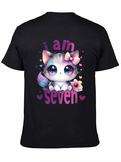 I am Seven Kitten Birthday T-Shirt