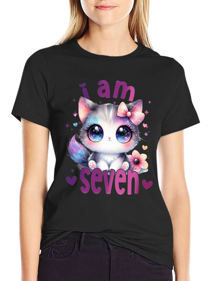 I am Seven Kitten Birthday T-Shirt