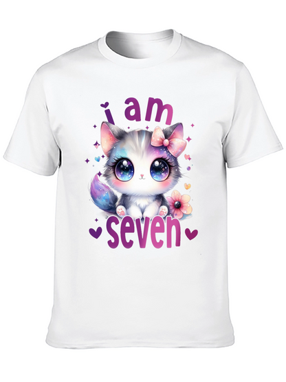 I am Seven Kitten Birthday T-Shirt
