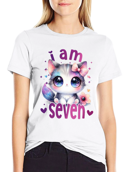 I am Seven Kitten Birthday T-Shirt