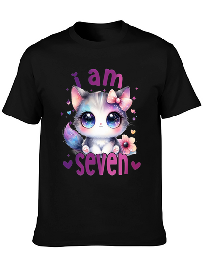 I am Seven Kitten Birthday T-Shirt