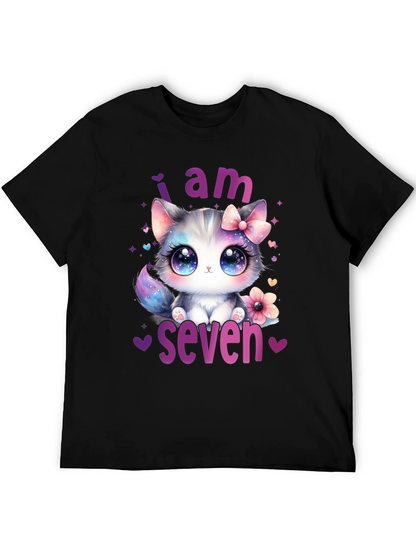 I am Seven Kitten Birthday T-Shirt