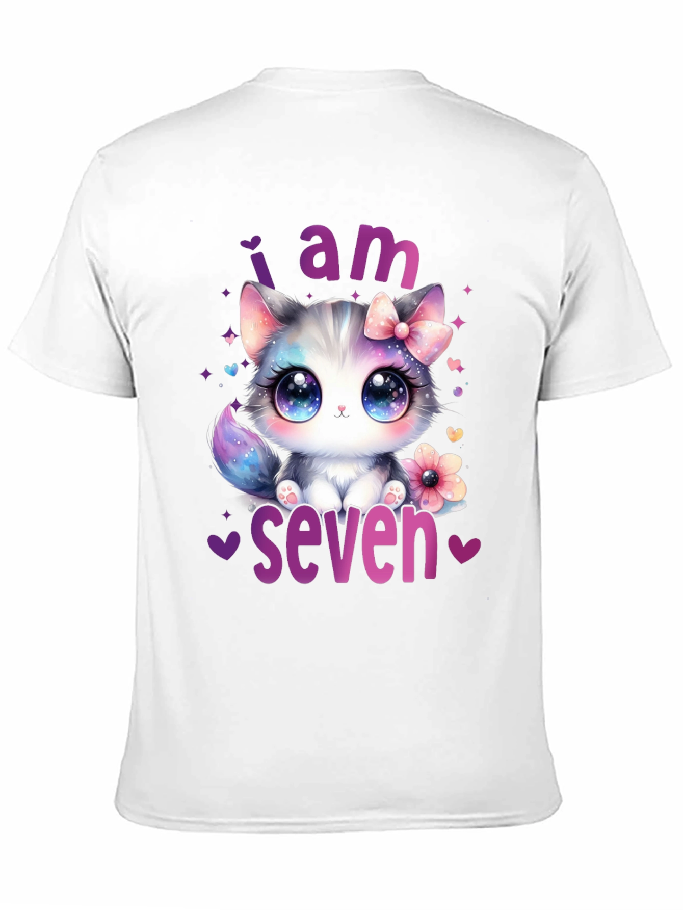 I am Seven Kitten Birthday T-Shirt