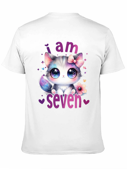 I am Seven Kitten Birthday T-Shirt