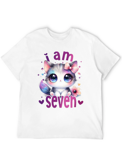 I am Seven Kitten Birthday T-Shirt