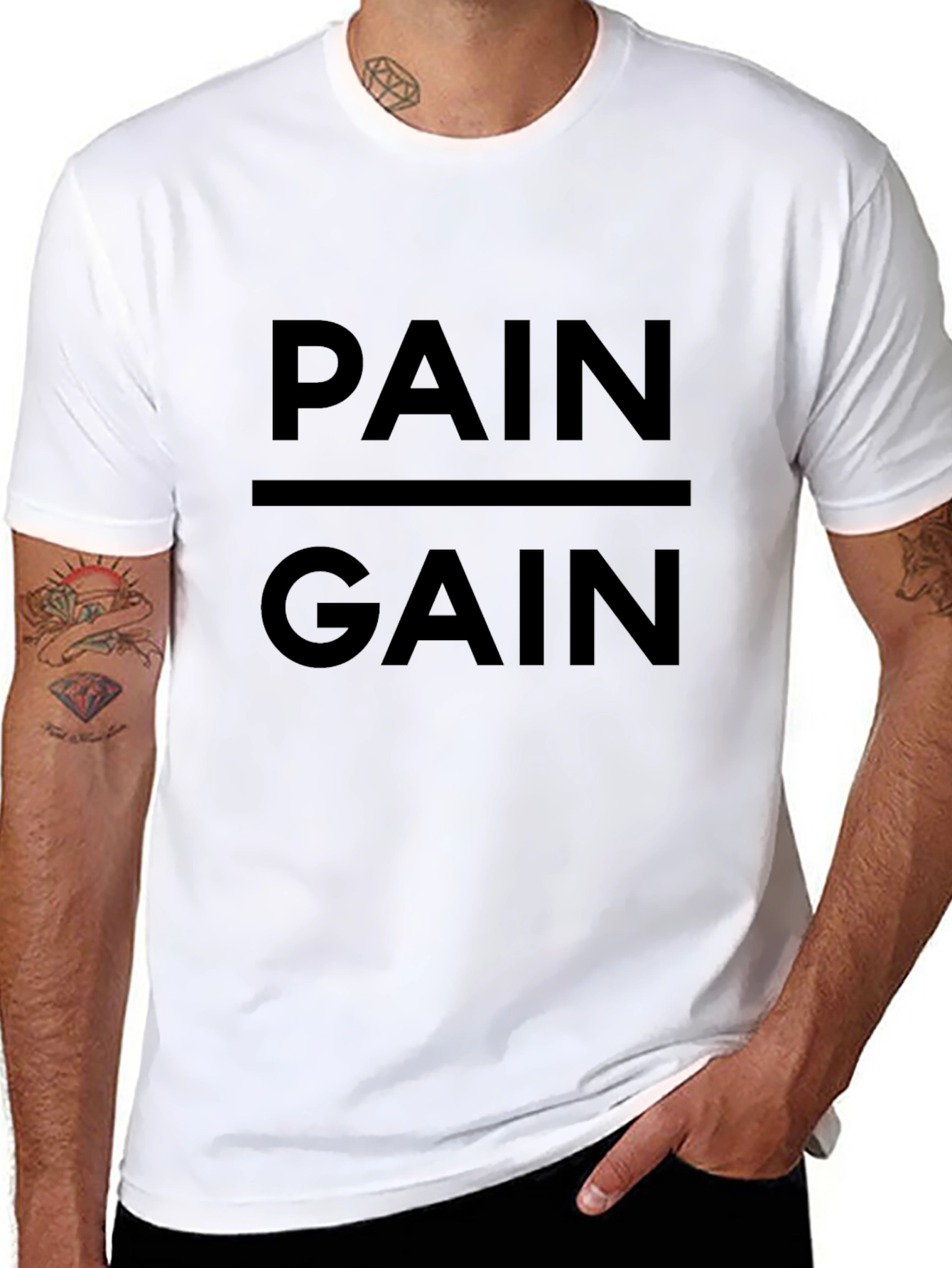 Pain & Gain Black T-Shirt - Gym Motivation Apparel