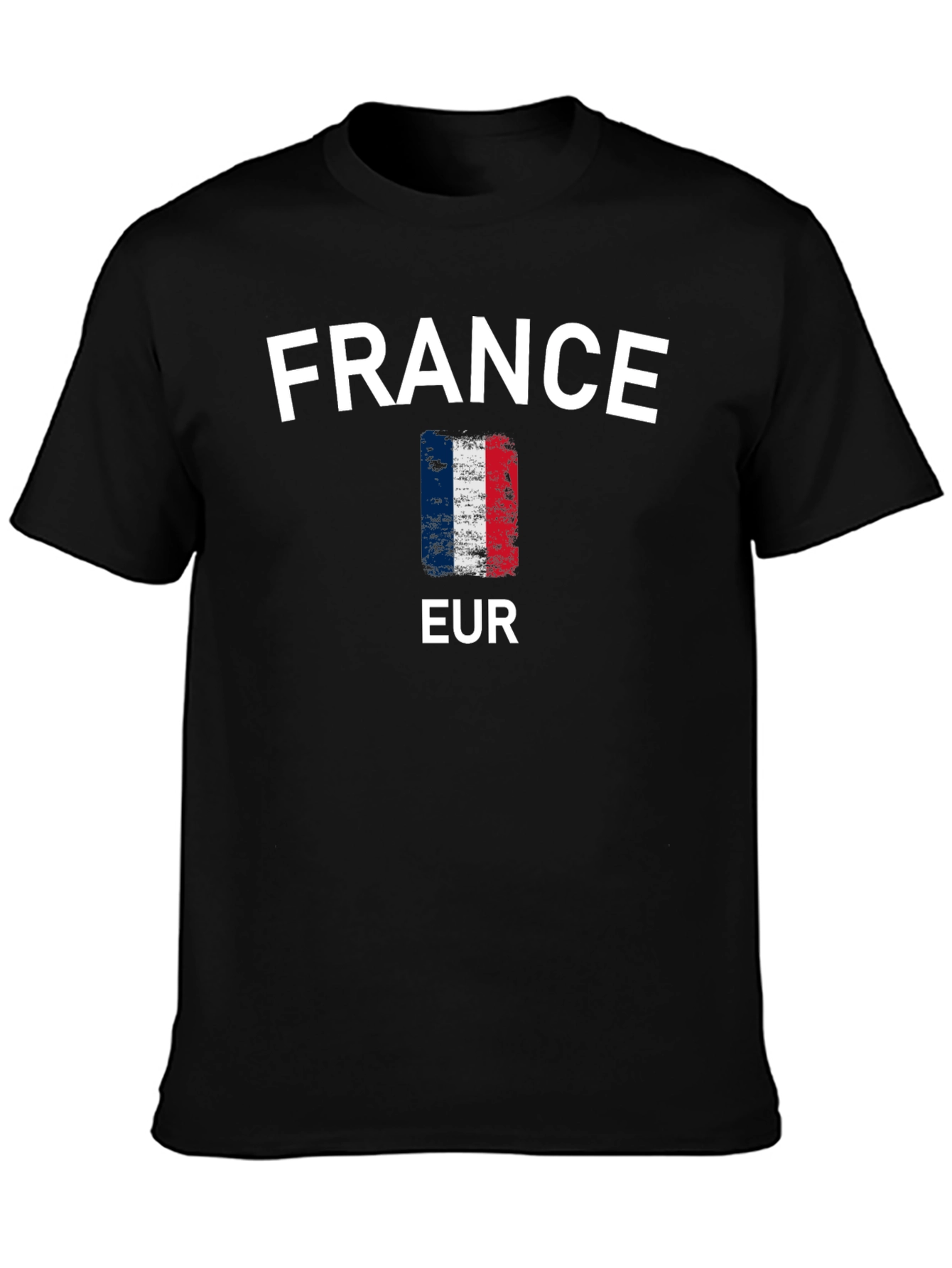 France Flag T-Shirt - Black Cotton Tee