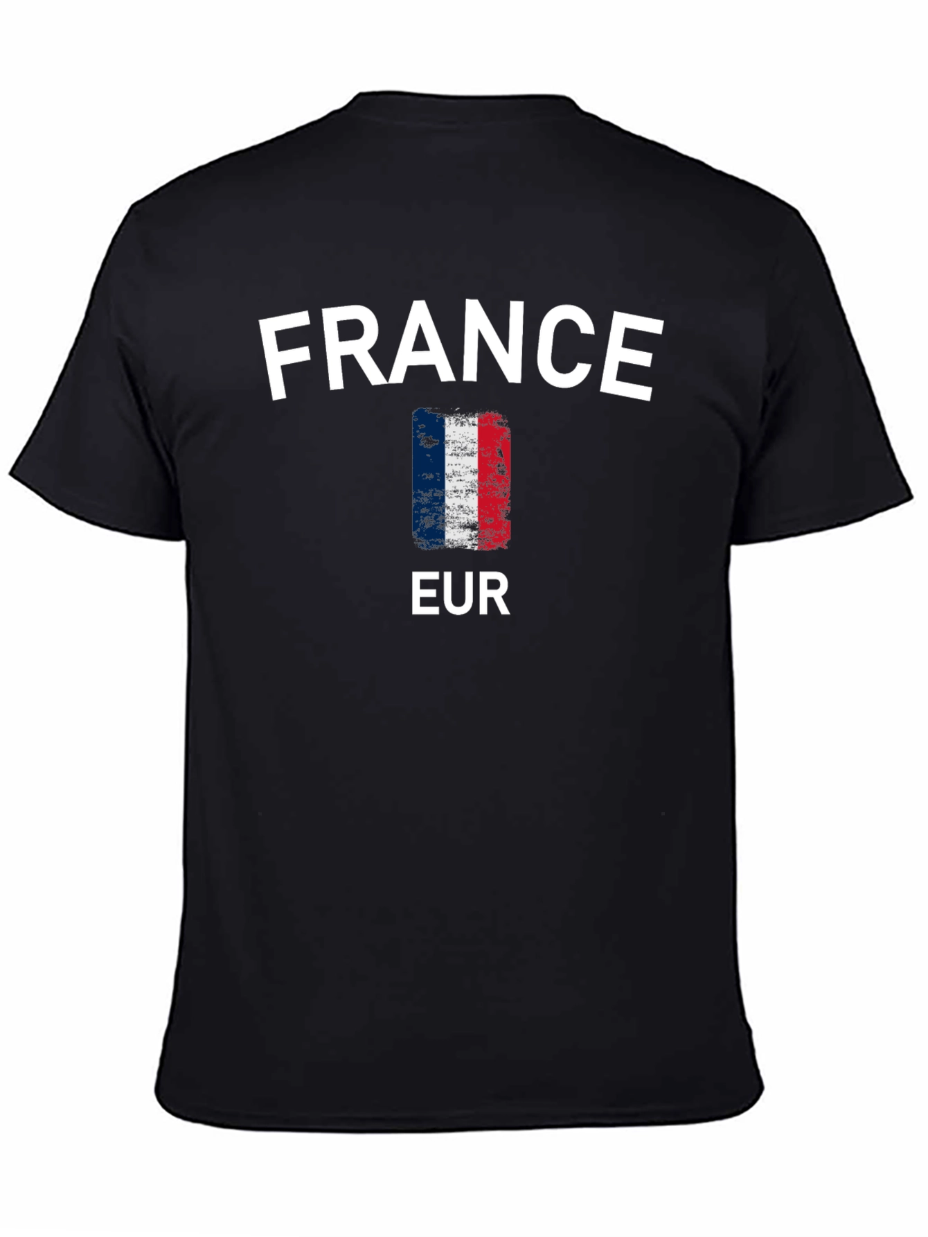 France Flag T-Shirt - Black Cotton Tee