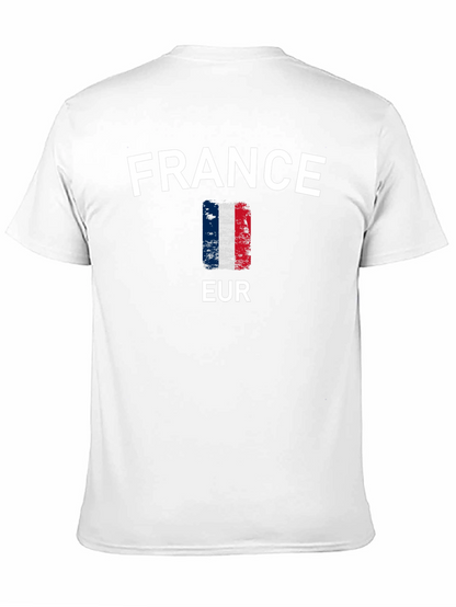 France Flag T-Shirt - Black Cotton Tee