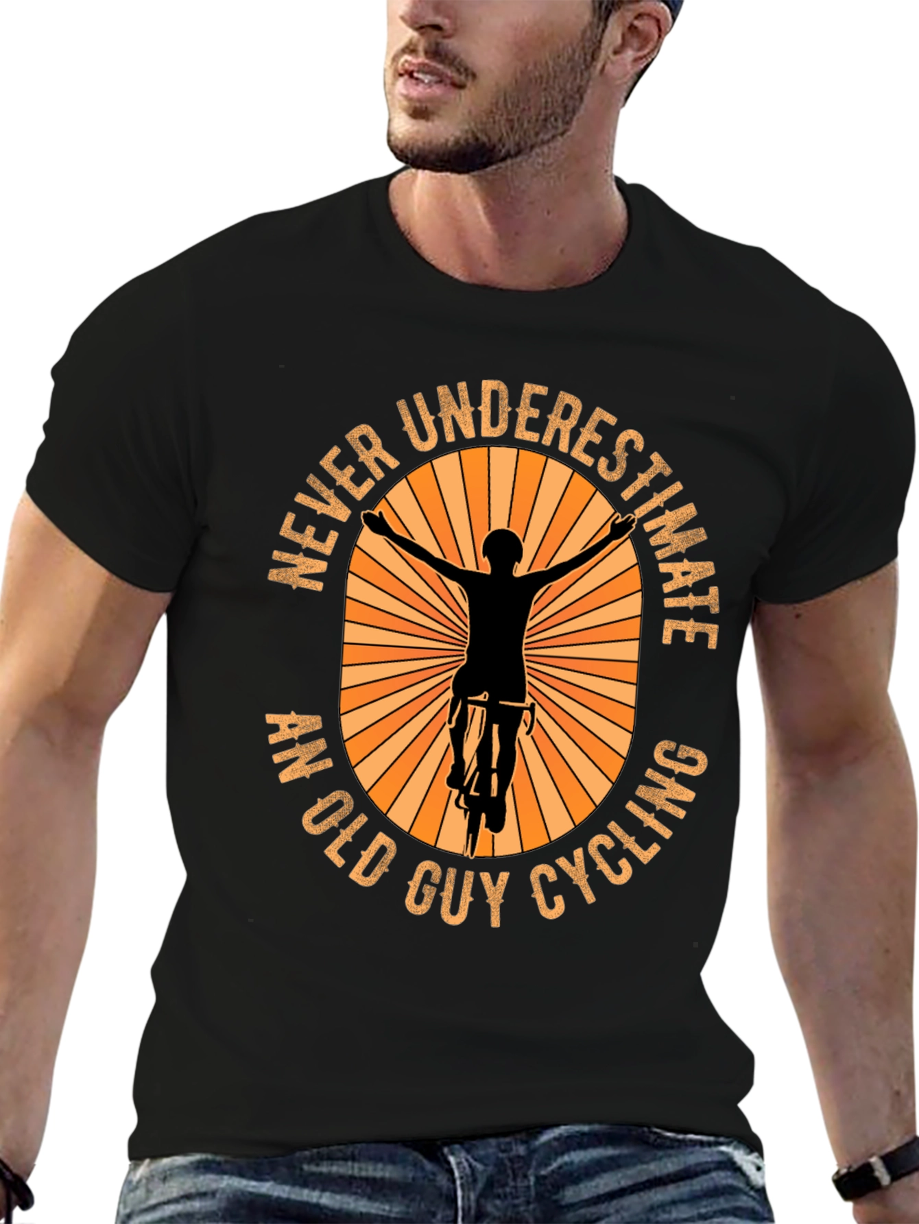 Never Underestimate An Old Guy Cycling T-Shirt