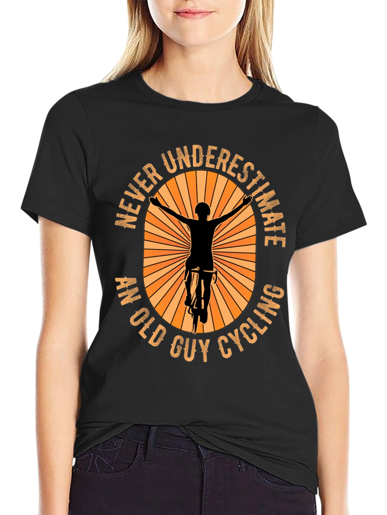 Never Underestimate An Old Guy Cycling T-Shirt