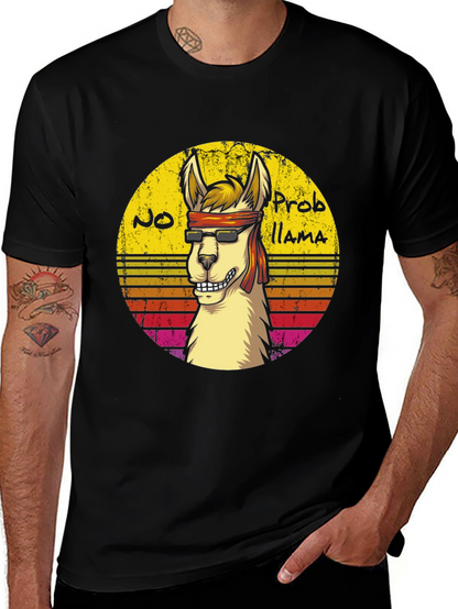 Cool Llama Graphic Tee - No Probllama Funny T-Shirt