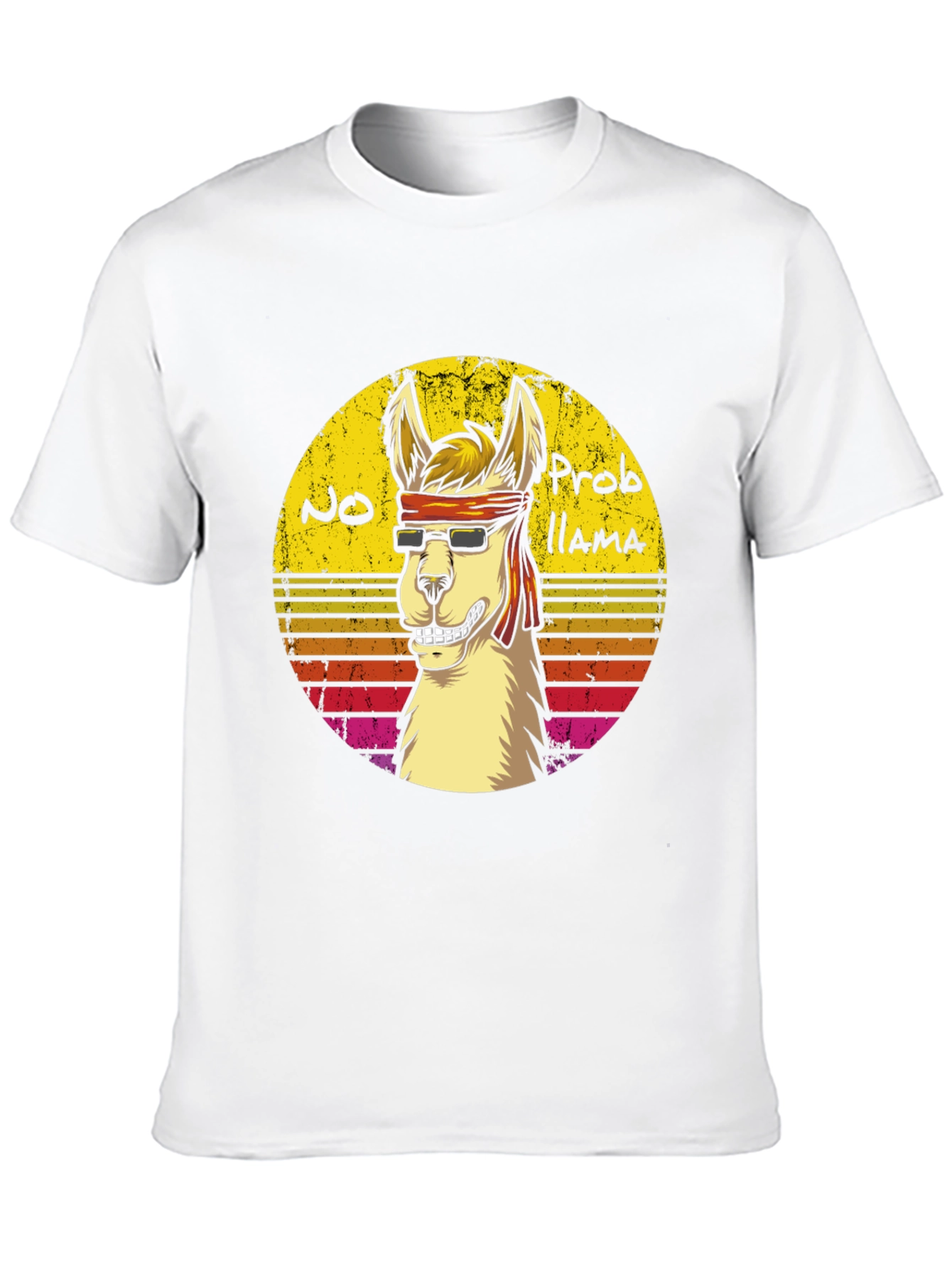 Cool Llama Graphic Tee - No Probllama Funny T-Shirt
