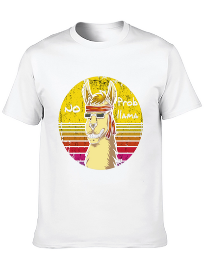 Cool Llama Graphic Tee - No Probllama Funny T-Shirt
