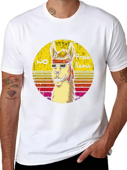 Cool Llama Graphic Tee - No Probllama Funny T-Shirt