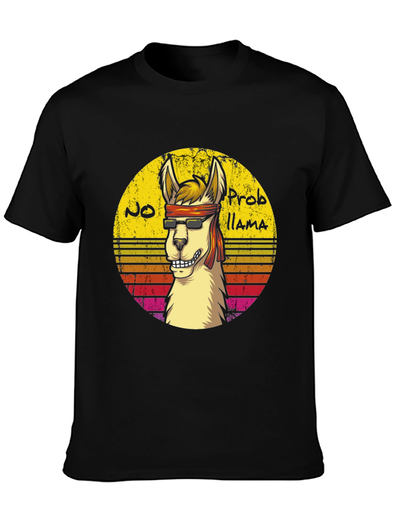 Cool Llama Graphic Tee - No Probllama Funny T-Shirt