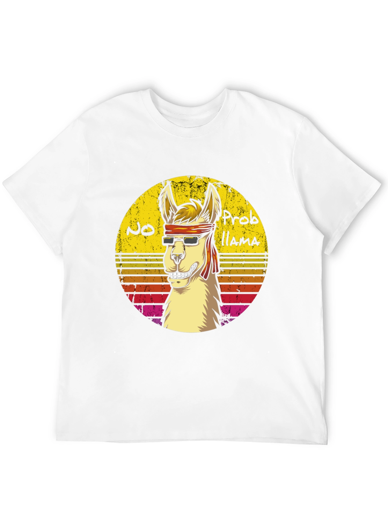 Cool Llama Graphic Tee - No Probllama Funny T-Shirt