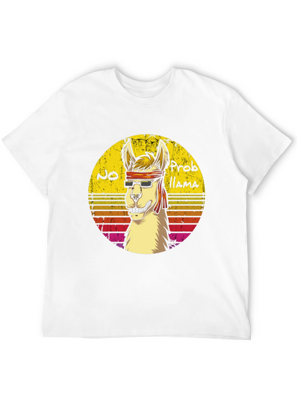 Cool Llama Graphic Tee - No Probllama Funny T-Shirt
