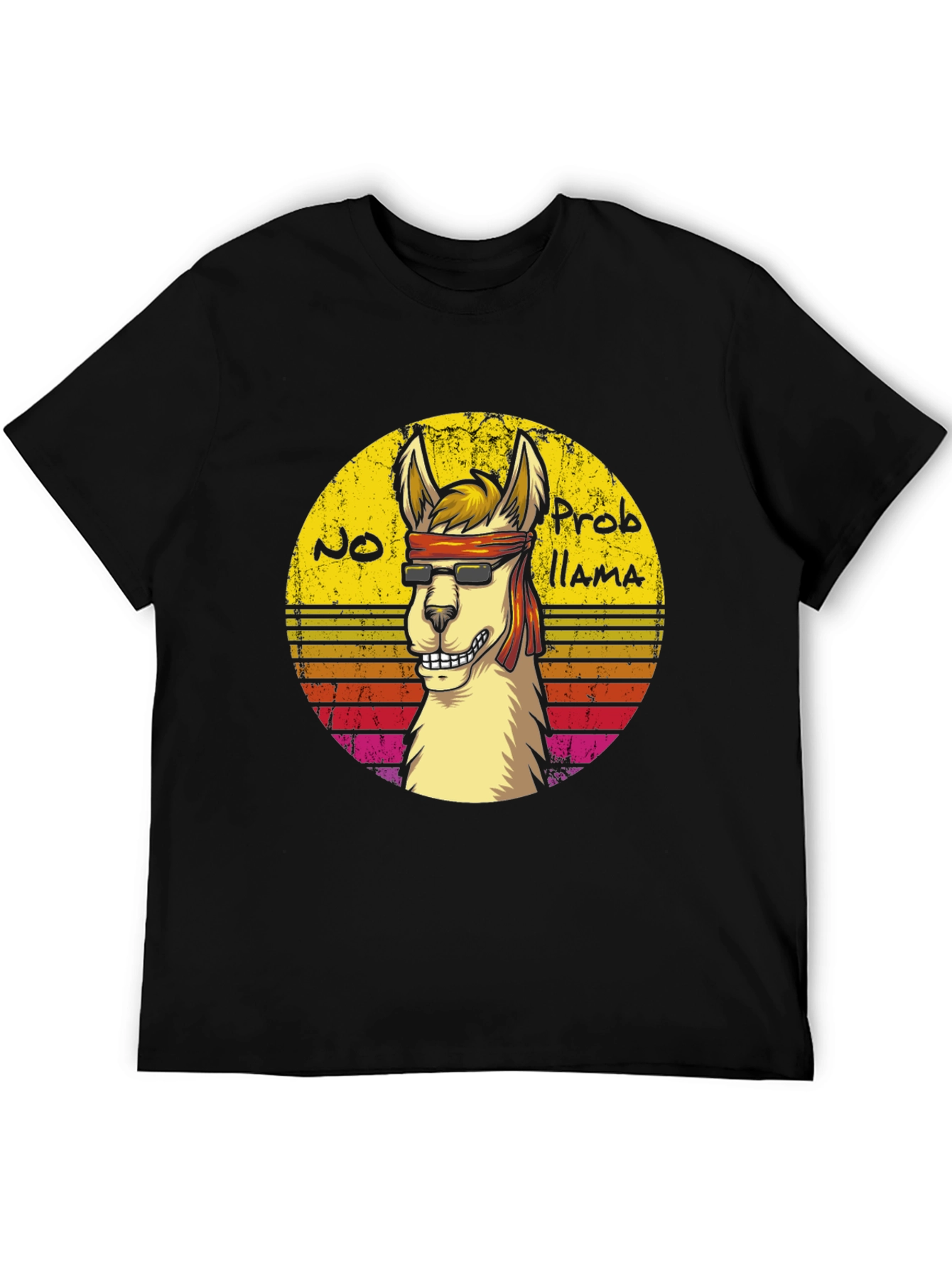 Cool Llama Graphic Tee - No Probllama Funny T-Shirt