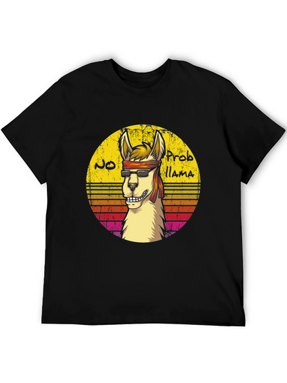 Cool Llama Graphic Tee - No Probllama Funny T-Shirt
