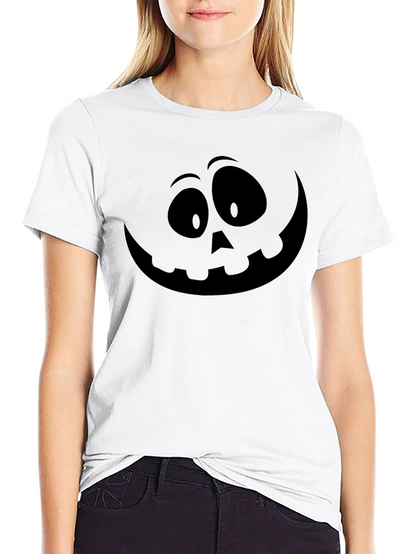 Halloween Pumpkin Face Black T-Shirt
