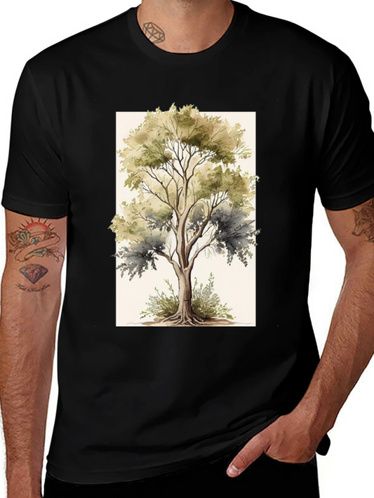 Natures Canvas Tee: Tree Watercolor Design