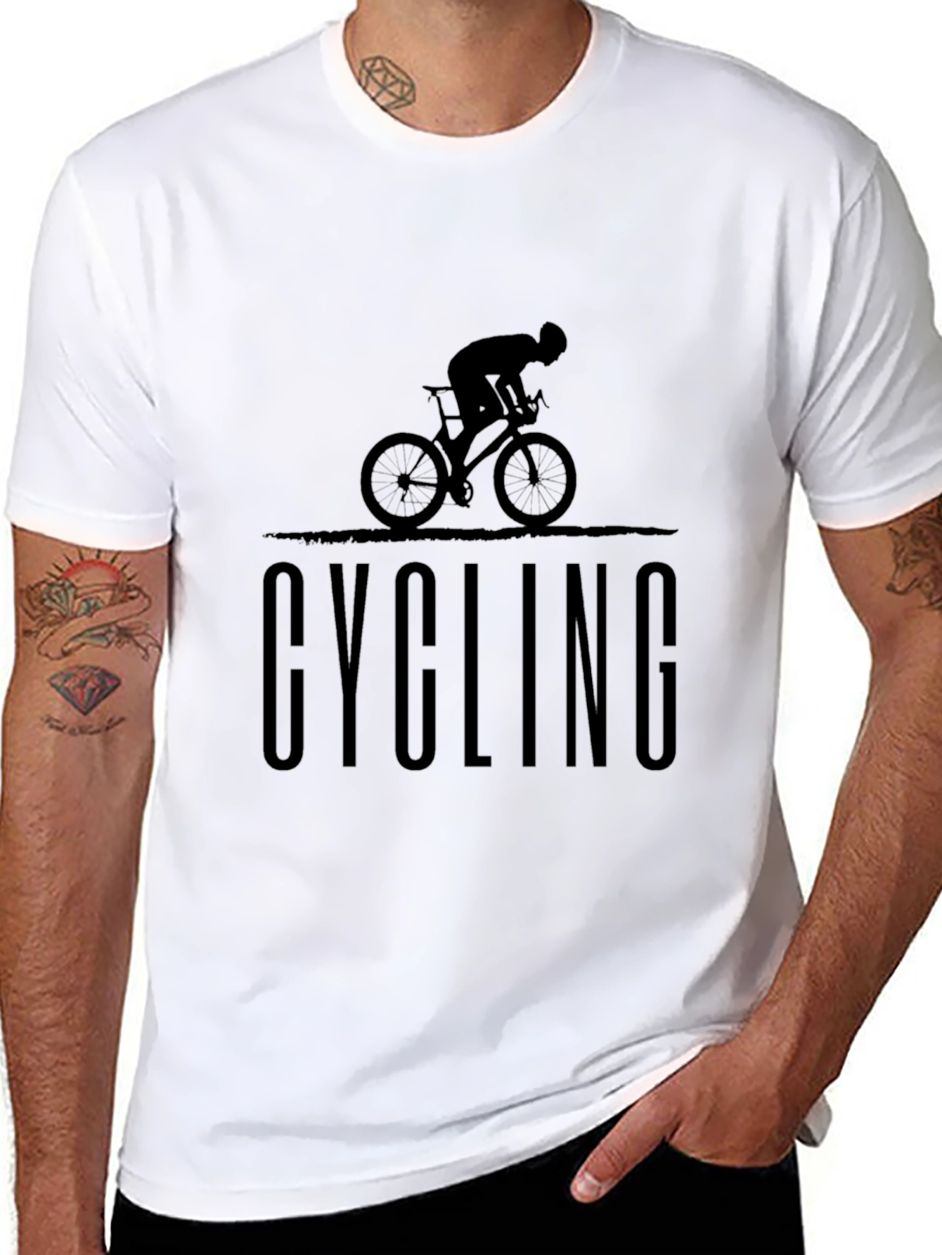 Cycling Graphic T-Shirt | Black Cotton Tee