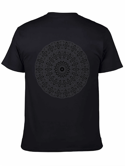 Black Mandala Graphic T-Shirt - Stylish Round Design