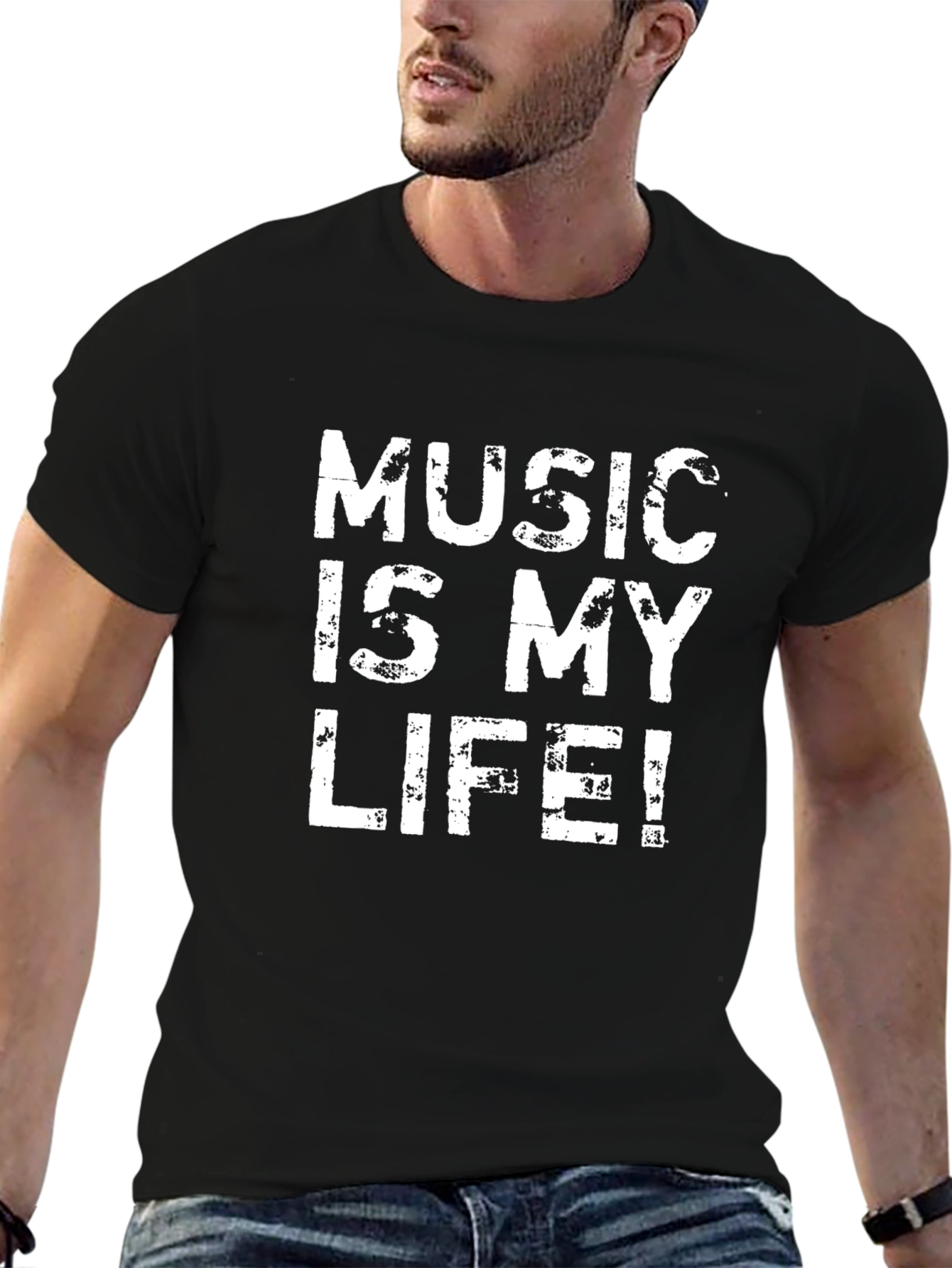Music Is My Life T-Shirt - Black Cotton Tee
