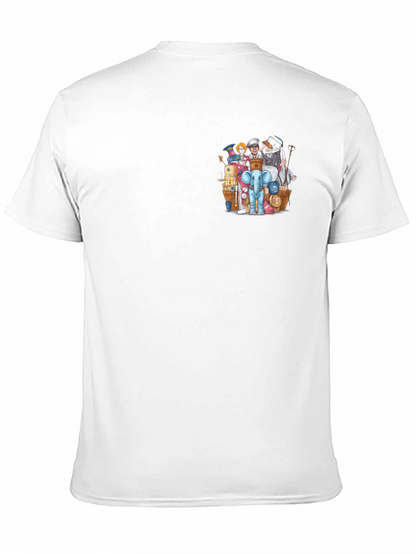 Quirky Cartoon Chest Print T-Shirt