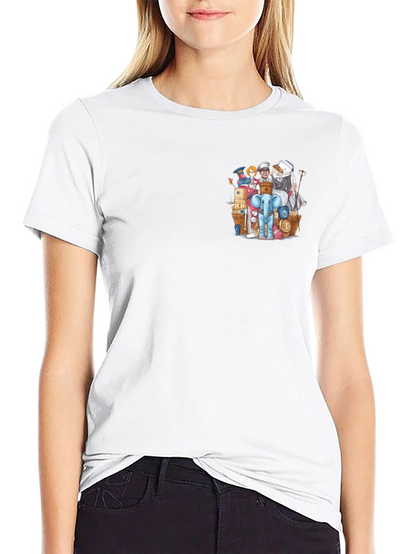 Quirky Cartoon Chest Print T-Shirt