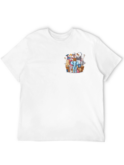 Quirky Cartoon Chest Print T-Shirt