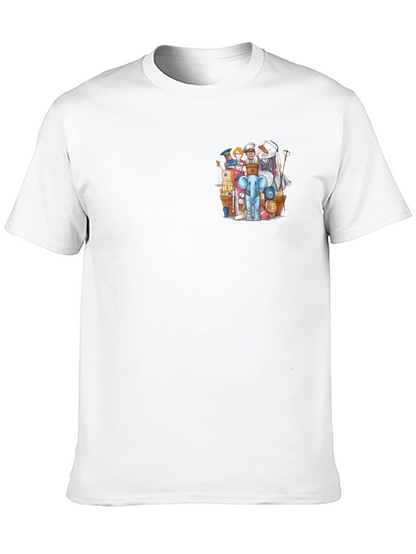Quirky Cartoon Chest Print T-Shirt