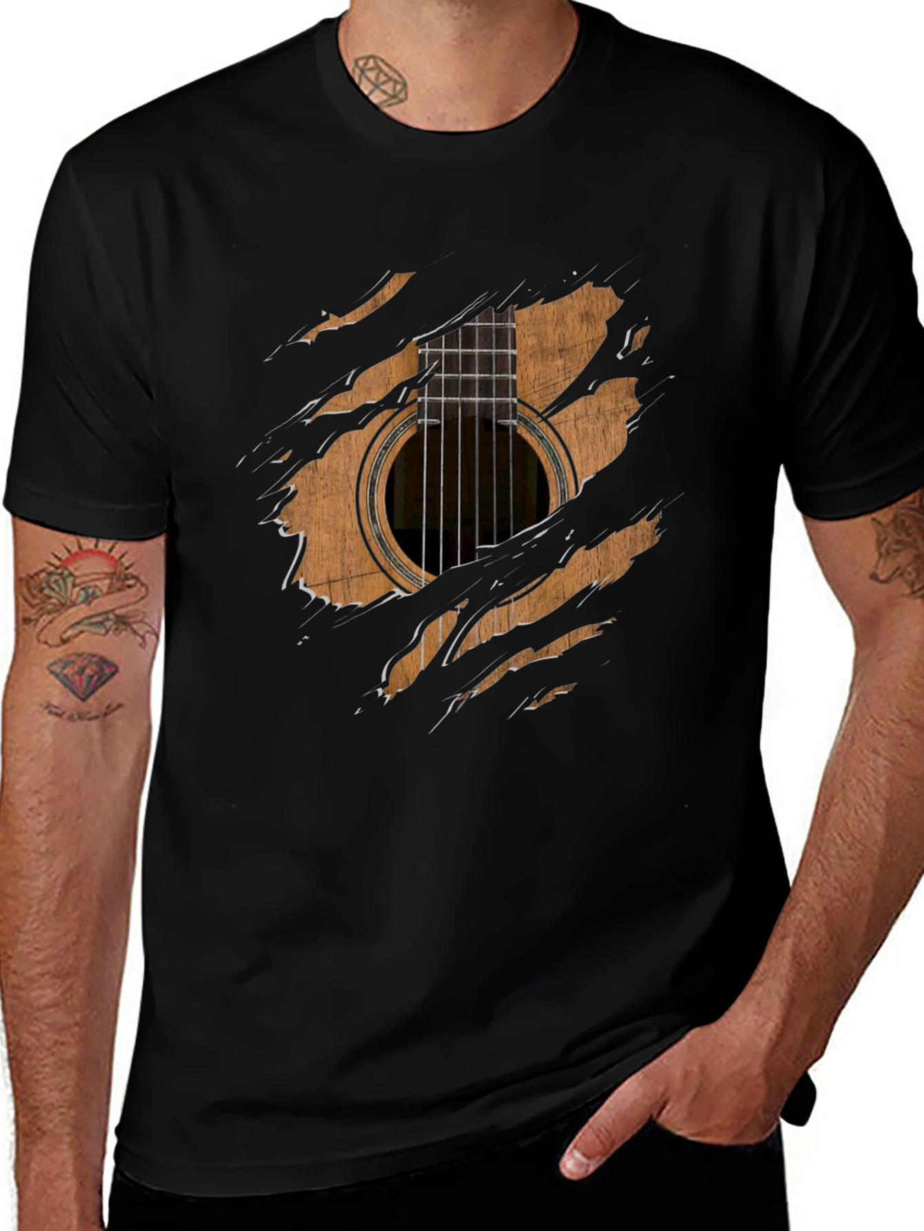 Guitar Ripped T-Shirt