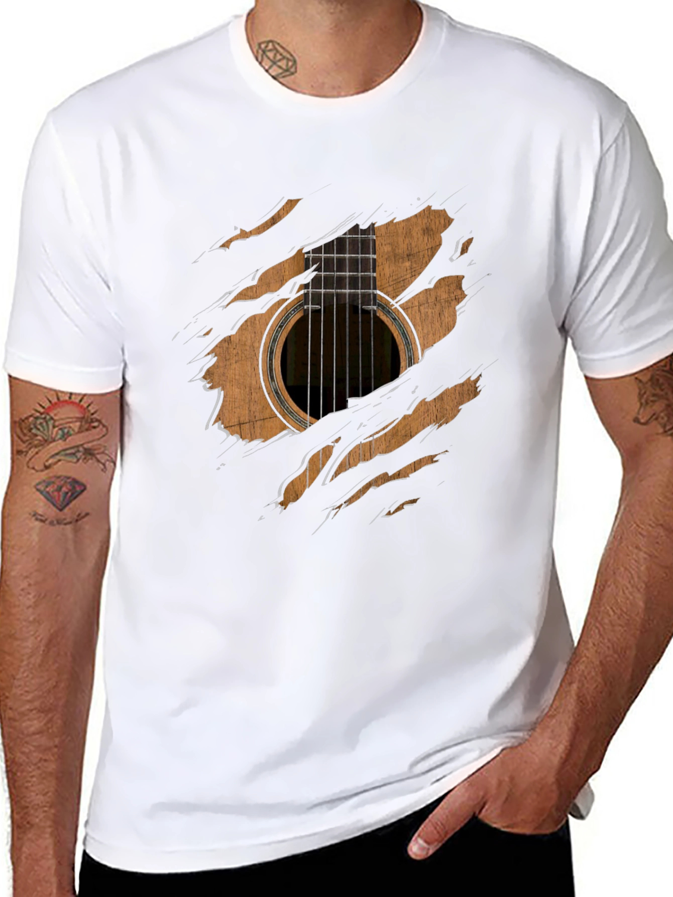Guitar Ripped T-Shirt