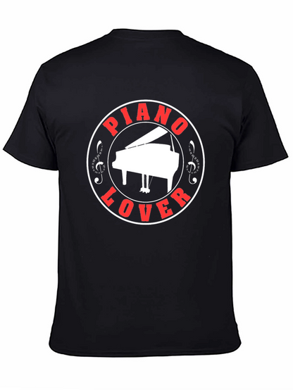 Piano Lover Graphic Tee - Black Cotton T-Shirt