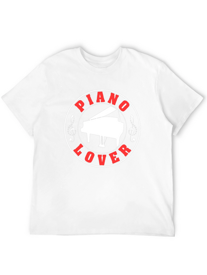 Piano Lover Graphic Tee - Black Cotton T-Shirt