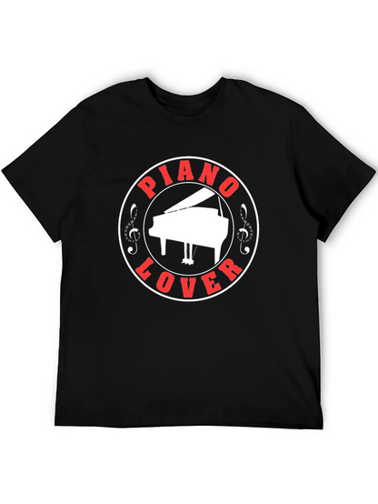 Piano Lover Graphic Tee - Black Cotton T-Shirt
