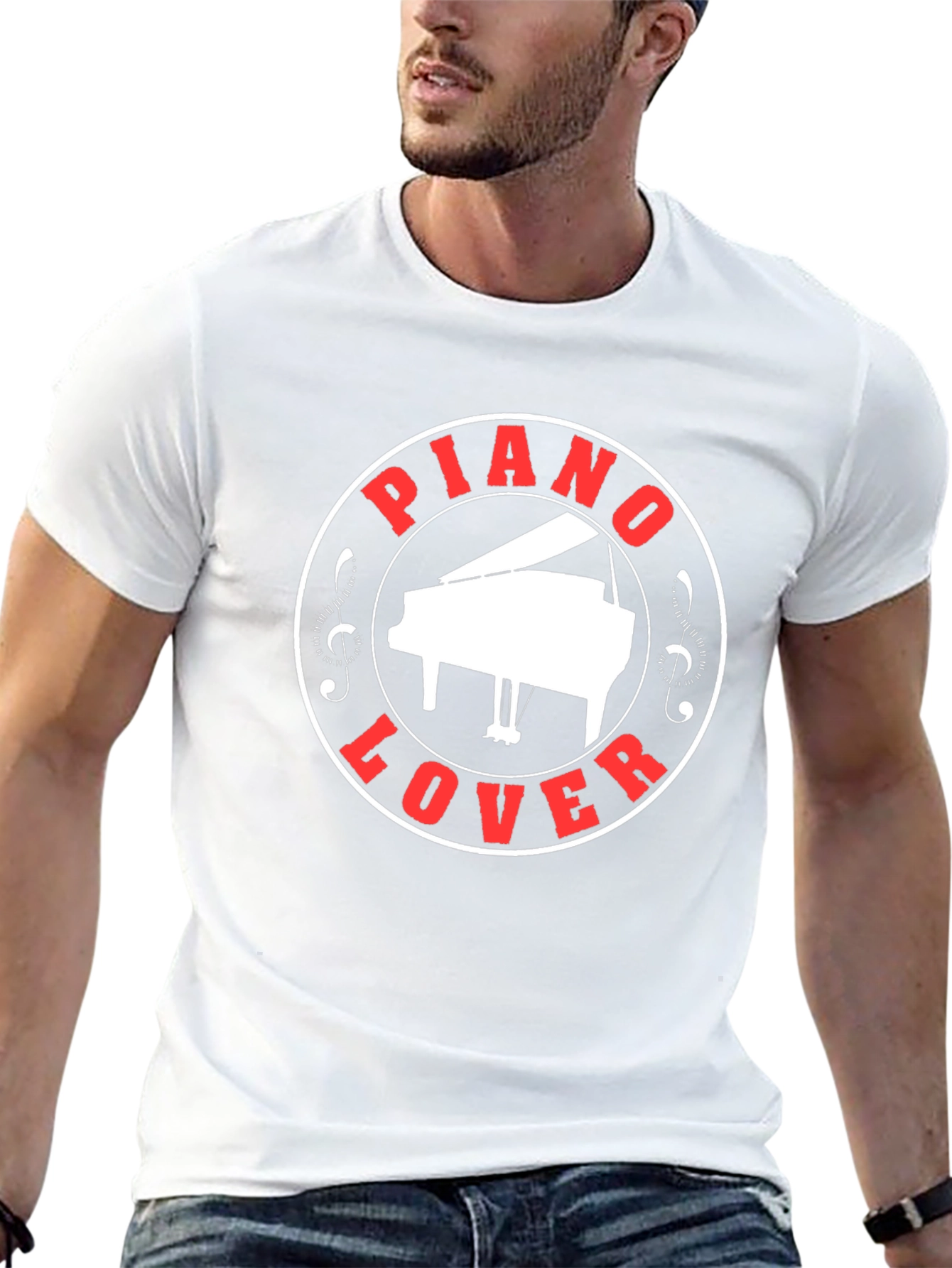Piano Lover Graphic Tee - Black Cotton T-Shirt