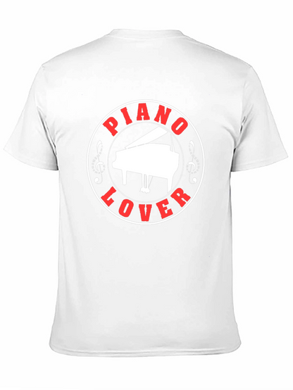 Piano Lover Graphic Tee - Black Cotton T-Shirt