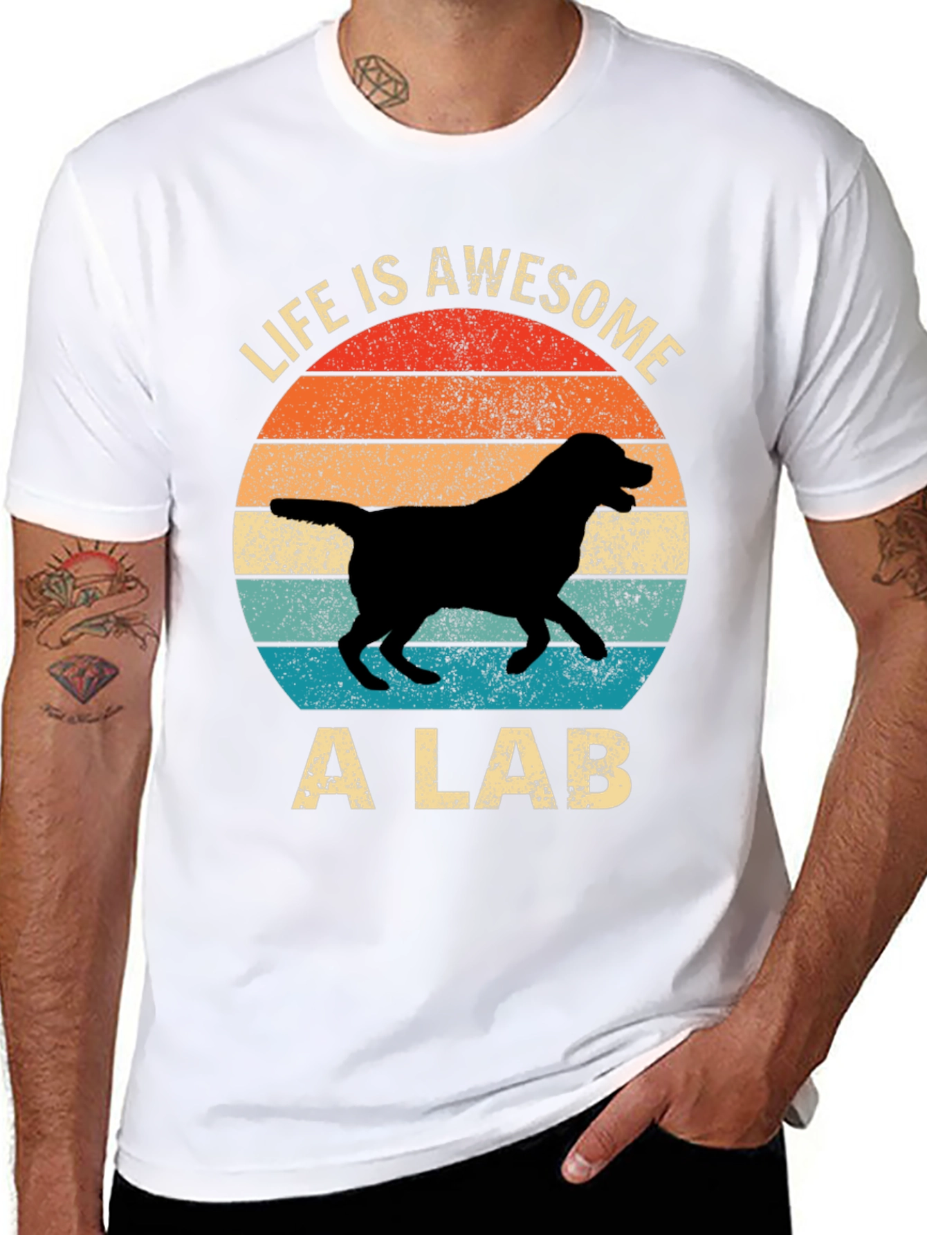 Awesome Lab T-Shirt - Retro Dog Lover Tee