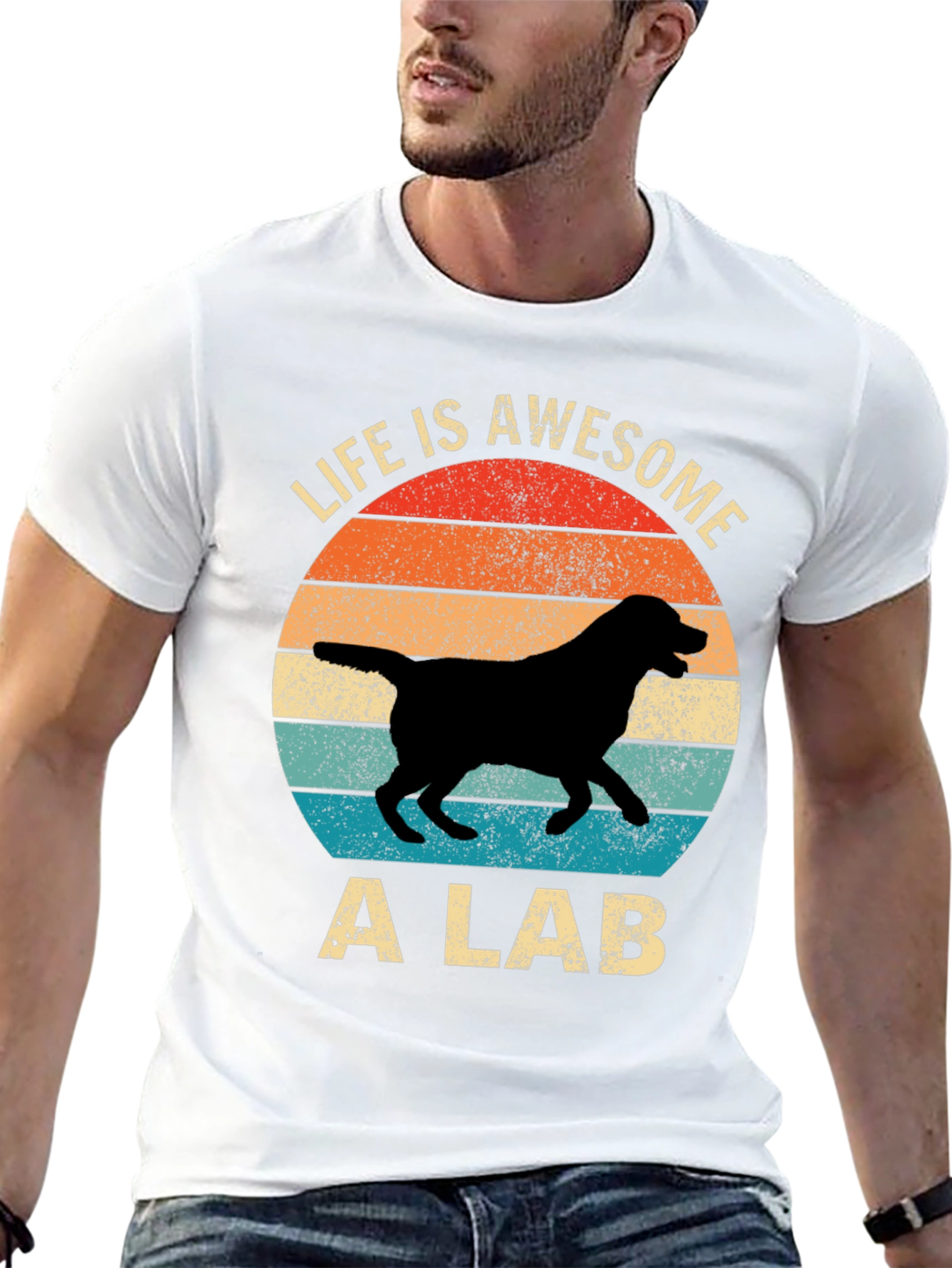 Awesome Lab T-Shirt - Retro Dog Lover Tee
