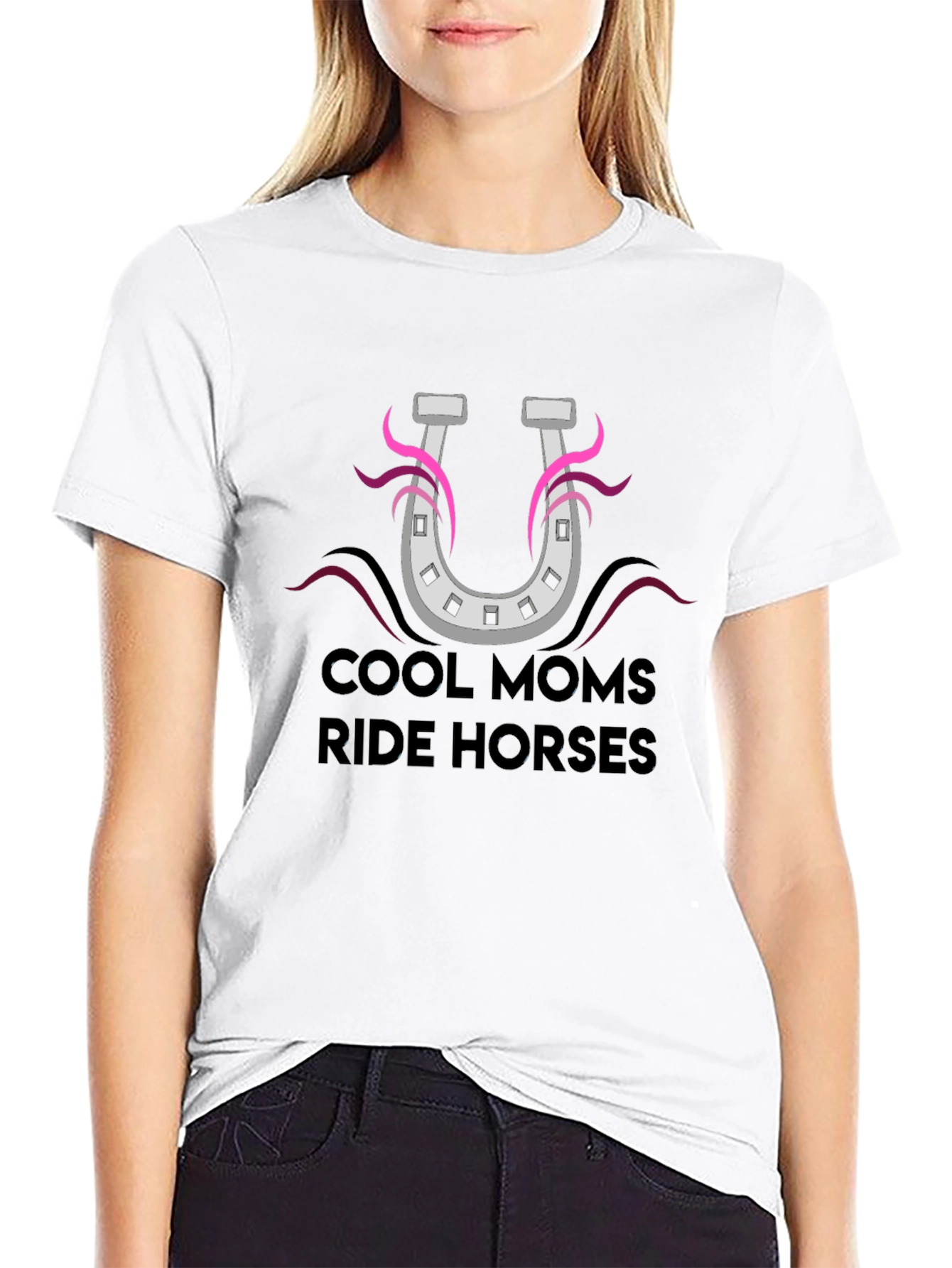 Cool Moms Ride Horses Graphic T-Shirt