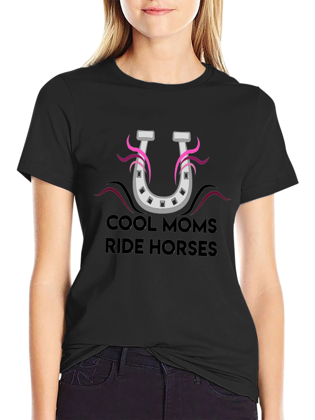 Cool Moms Ride Horses Graphic T-Shirt