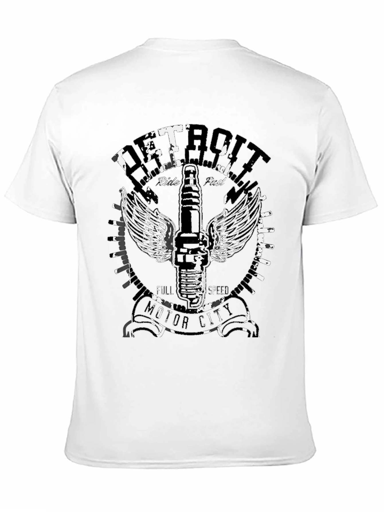 Detroit Motor City Black Graphic Tee