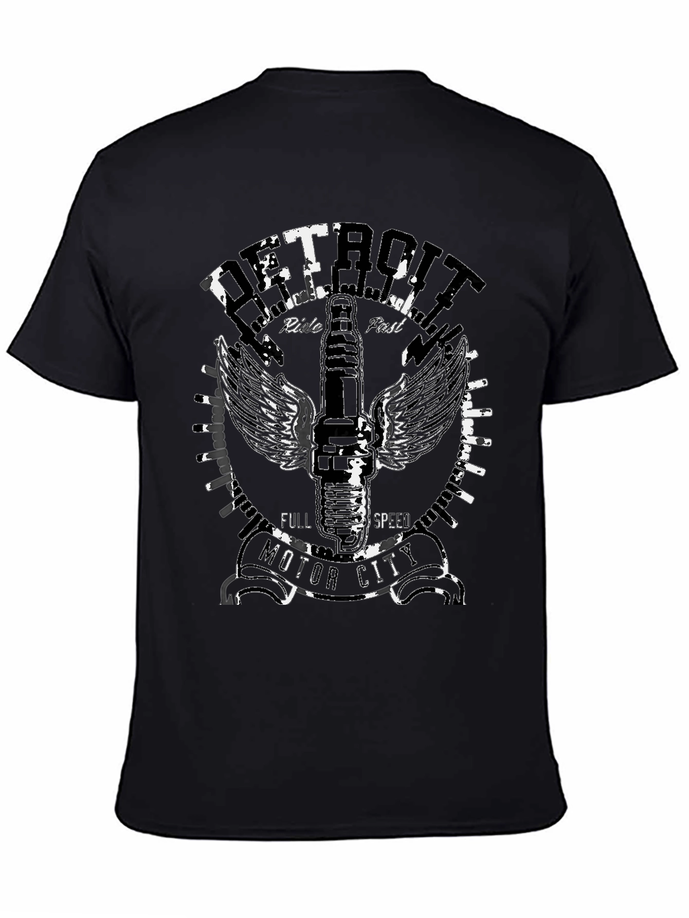 Detroit Motor City Black Graphic Tee