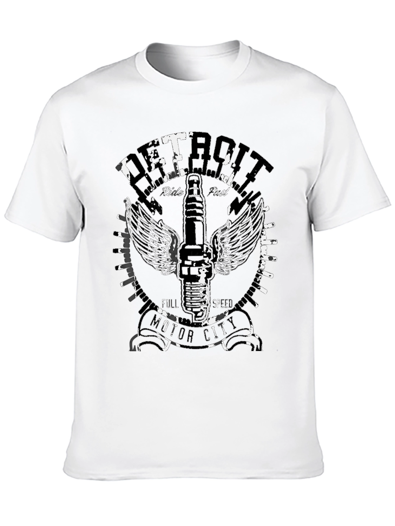 Detroit Motor City Black Graphic Tee